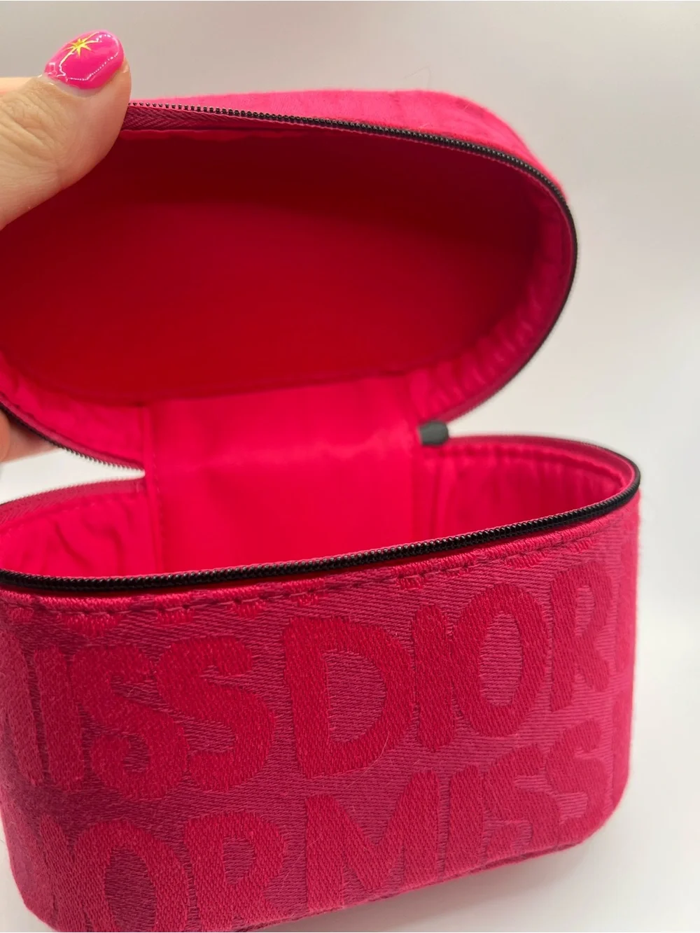 Dior Hot Pink Lined Cosmetic Pouch